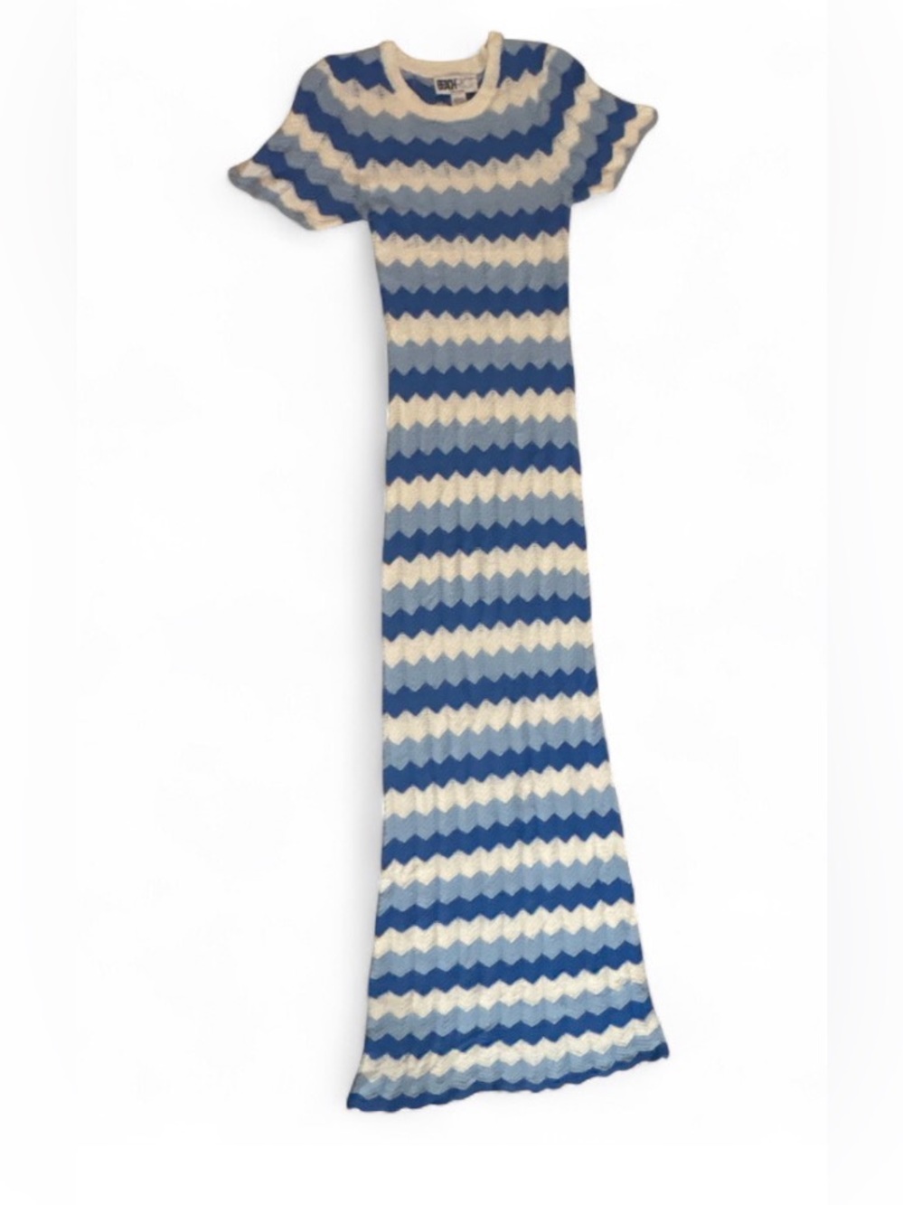 Beach Riot Blue & White Zigzag Knit Maxi Dress